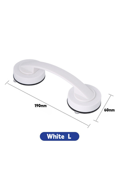 Choice3 مقبض دش أبيض على شكل حرف L، غير قابل للخدش، مزود بكوب شفط، لا يحتاج إ...