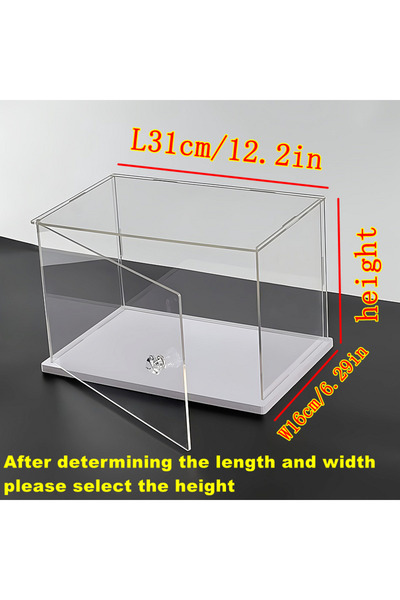 Choice49 علبة عرض أكريليك شفافة قطعة واحدة، ارتفاع ٢١ سم، طول ٣١ سم، عرض ١٦ س...