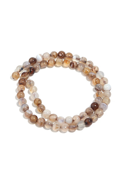 Choice3 6mm 1 String 4/6/8/10/12mm Light Brown Striped Agate Beads Natural St...