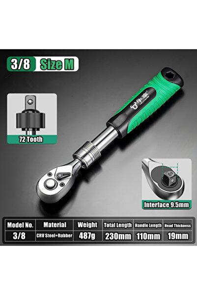 Choice8 Size M Telesco Sket Ratchet Wrench for Automotive Repair Adjustable H...