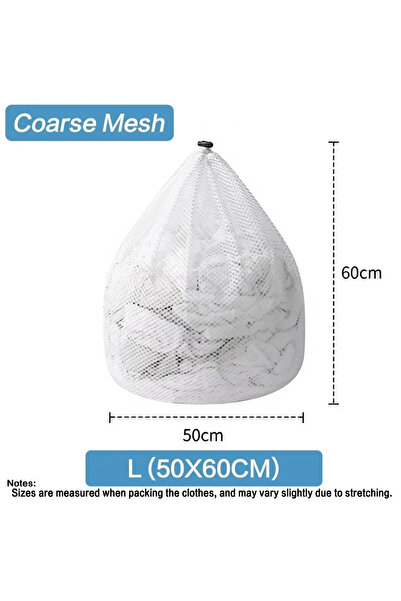Choice5 حقيبة غسيل كبيرة الحجم (50×60 سم) برباط، سعة كبيرة، 4 أحجام ، شبكية ن...