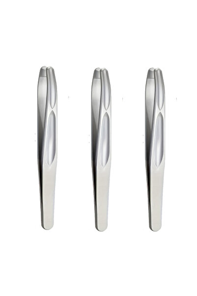Choice3 مجموعة ملاقط فضية فاخرة برأس مستدير لإزالة شعر الحواجب والوجه، مشابك ...