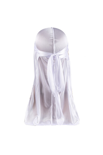 Choice3 4801WHITE قبعة استحمام حرير للرجال، باندانا، قبعة دوراج حريرية طويلة ...