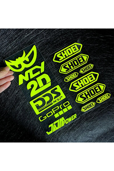 Choice3 2 SET FL Laser Rainbow Reflective Shark Motorcycle Side Strip Bike He...