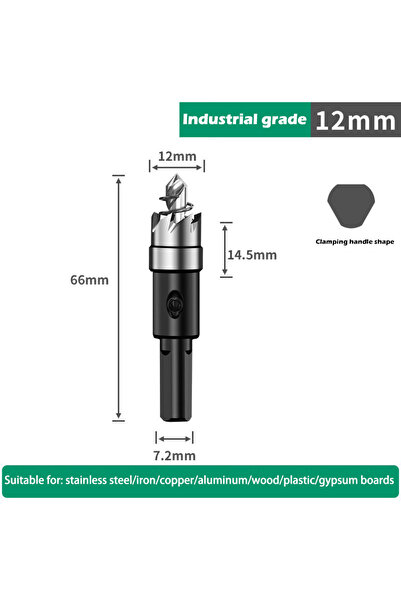 Choice15 12mm 1PCS Hole Saw Set 12-100mm Hard Metal Drill Bits Heavy Duty Hol...