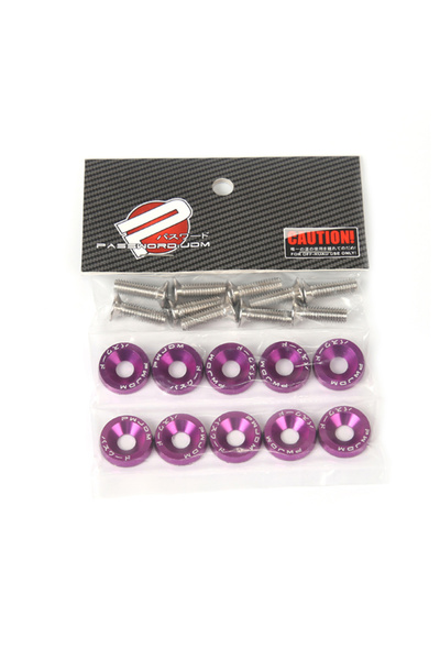 Choice4 Purple M6 Aluminum 10 Pcs/Pack Car Modified Hex Fasteners Fender Wash...