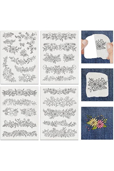 choice2 4 أوراق من مثبتات التطريز القابلة للذوبان في الماء، بنمط حروف، ورق تط...