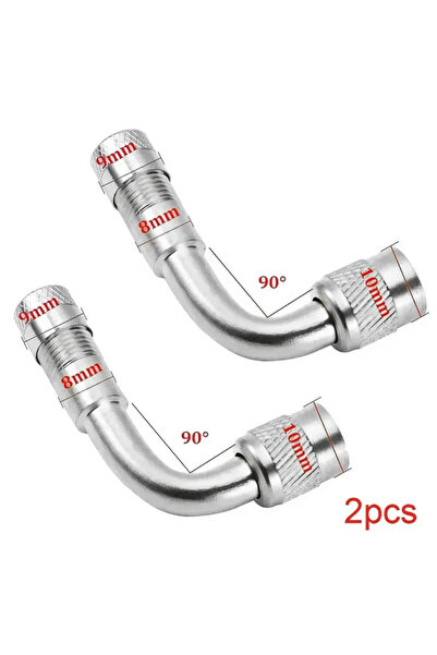 Choice4 قطعتان فضيتان - 90 45 90 135 للدراجات النارية والشاحنات والسيارات وال...
