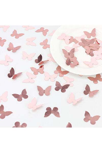 Choice1 100 قطعة من قصاصات ورقية على شكل فراشات باللون الوردي الفاتح والذهبي ...