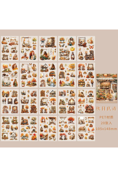 Choice1 C 20 قطعة من ملصقات PET سلسلة المواسم ملصقات زخرفية PET مذكرات DIY مو...