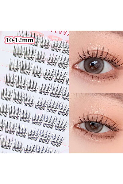 Choice14 رموش كورية كبيرة الحجم (10-12 مم) بدون غراء، طبيعية وخفيفة، سهلة الا...