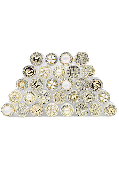 Choice7 مجموعة فرش ماسكارا معدنية ذهبية متنوعة، 30 قطعة، قابلة لإعادة الاستخد...