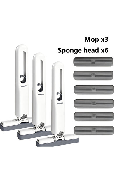 Choice7 ممسحة صغيرة قابلة للطي، مزودة بـ 3 إسفنجات، ومقبض صغير، وقوة ضغط عالي...