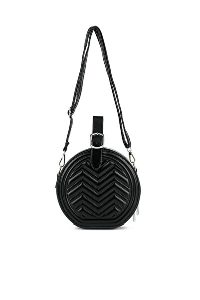 london Rag Women Black Round Quilted Sling Bag