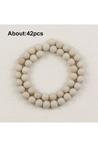 Choice3 8MM 42pcs 4-12mm Frosted Natural Stone Beads Beige Handmade DIY Jewel...