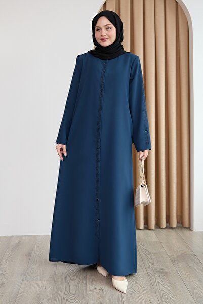 InStyle Spiral Stone Patterned Indigo Ferace