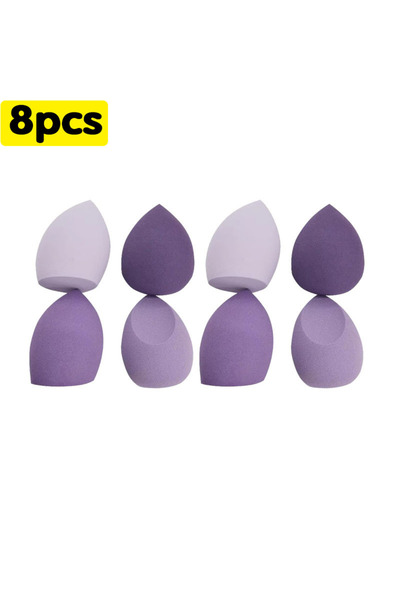 Choice10 إسفنجة مكياج بنفسجية - 8 قطع، 4-16 قطعة، إسفنجة بودرة، جافة ورطبة، ك...