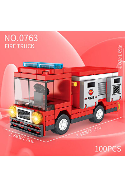 Choice4 0763 نموذج مركبة مدينة من جسيمات صغيرة، حافلة مدرسية، شاحنة إطفاء، سي...