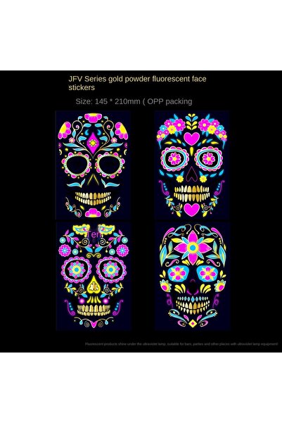 Choice5 4PCS B Stickers 1/4/8pcs Fluorescent Waterproof Face Tattoo Temporary...