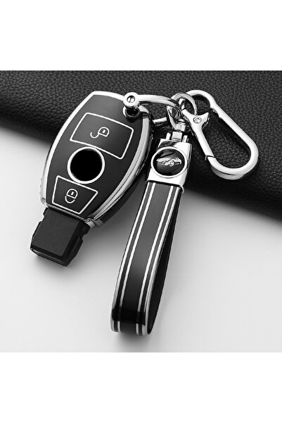 Choice19 Silver Black Set A2 Fashion TPU Car Key Case Cover Shell Fob For Mer...