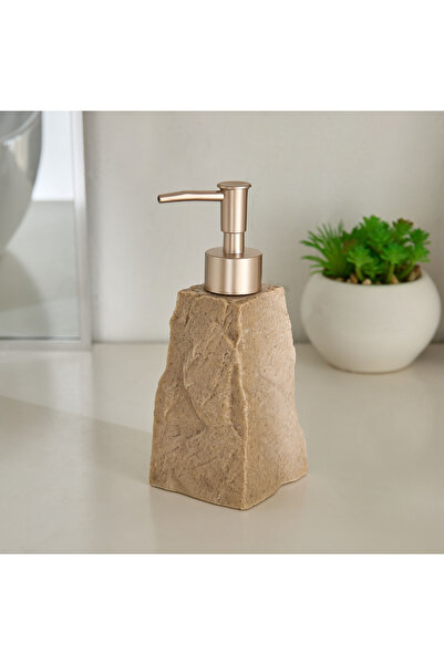 Generic Whyton Resin Travertine Soap Dispenser 7.2x7.2x19.5 cm