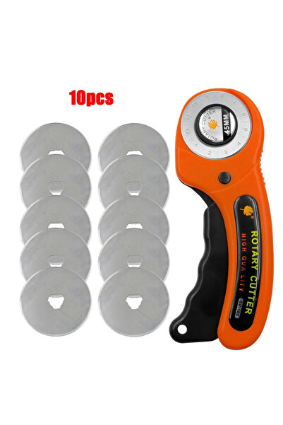 Choice7 مقص دوار بعشر شفرات، مقاس 45 مم، لقص الورق المقوى والورق، ولخياطة وتل...