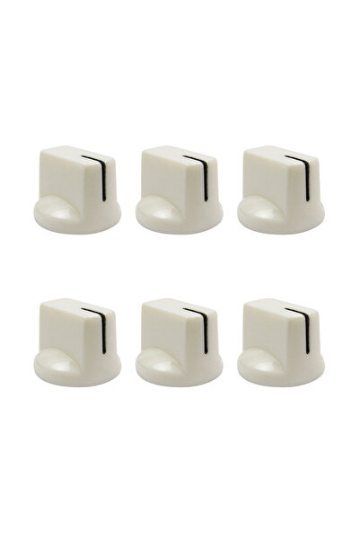 choice2 6pcs White FLEOR 6PCS Plastic Flat Head Guitar Amp Amplifier Knobs Ef...