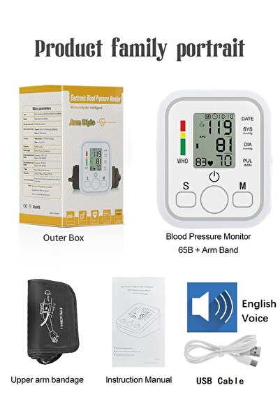 Choice1 جهاز قياس ضغط الدم الرقمي USB، صوت إنجليزي، ذراع طبي صوتي، مقياس ضغط ...