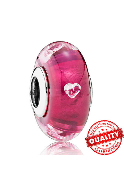 Choice23 LLZ012-RO Murano Glass Series 925 Sterling Silver Curved Feathers & ...