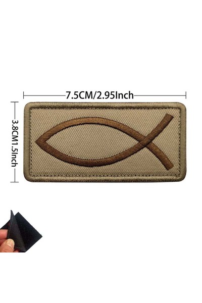 Choice15 رقعة مطرّز من القماش تحمل شعار علم الصليب المسيحي، مزينة بعشرة أشكال...