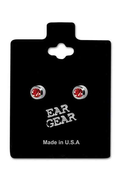 EAR GEAR أقراط من الياقوت الأحمر مصنوعة من الفولاذ الجراحي المقاوم للصدأ 316L...