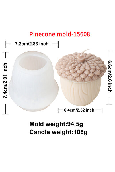 Choice1 قالب مخروط الصنوبر - 15608 قالب شموع ثلاثي الأبعاد على شكل مخروط صنوب...