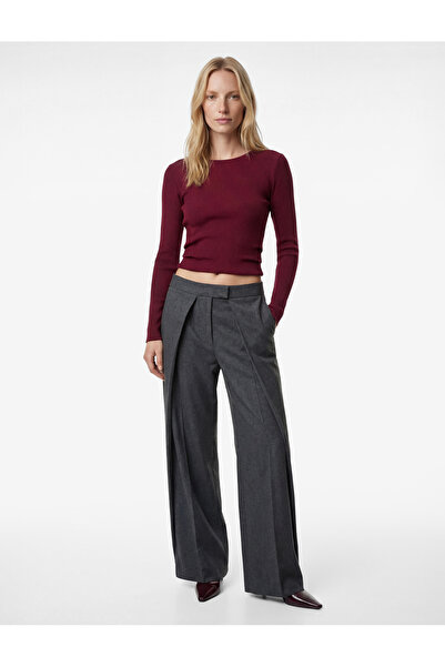 Koton Pulover tricotat cu mânecă lungă, cu detaliu drapat și guler rotund tip...