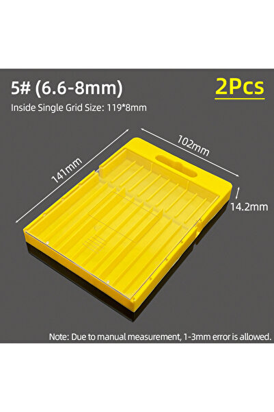 choice2 علبة بلاستيكية لتخزين رؤوس المثقاب (6.6-8 مم) قابلة للسحب، قطعتان، لم...