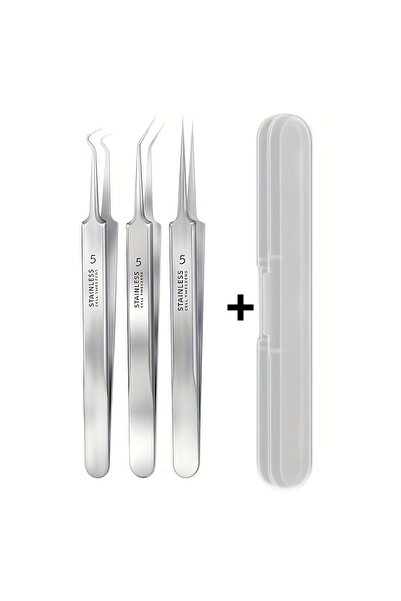 Choice 3pcs 3/5/8Pc Ingrown Hair Tweezers Acne Blackhead Removal Needles Blac...