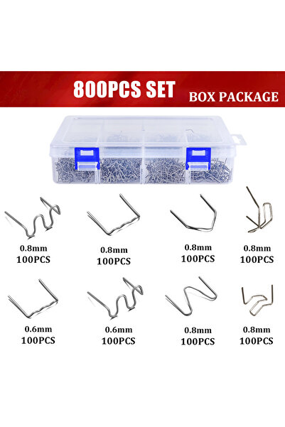 choice2 800pcs Box 400/600/800/1100pcs Stainless Steel Cut Wave Staples Hot S...