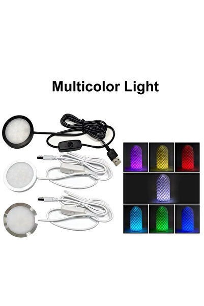 Choice6 مصباح متعدد الألوان ذو غلاف أبيض لحامل مصباح LED من بامبو لاب، طقم إض...