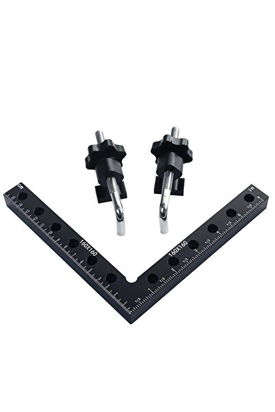 Choice3 مجموعة من 3 قطع من مربعات تحديد المواقع السوداء بزاوية 90 درجة، مشابك...