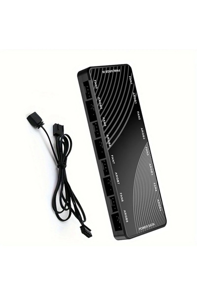 Choice موزع مراوح الهيكل بدون جهاز تحكم عن بعد، منفذان بـ 8 منافذ. منافذ ARGB...