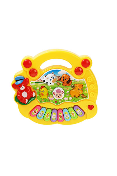 Choice4 لعبة موسيقية صفراء للأطفال مع أصوات حيوانات، بيانو كهربائي للأطفال، آ...