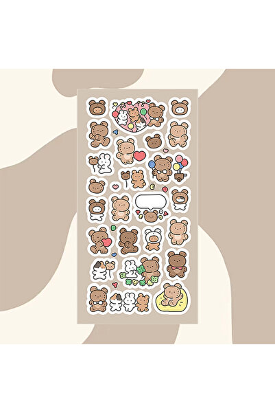Choice10 01 Cute Cartoon Graffiti Teddy Bear Rabbit Stickers Korea Handbook D...