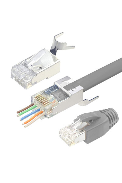 Choice6 30 قطعة رمادية اللون من زويراكس، 10/30/50 قطعة، موصلات RJ45 محمية من ...