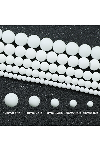 Choice28 4mm About 88Pcs ST101-Matte Black White Color Natural Stone Glass Ro...