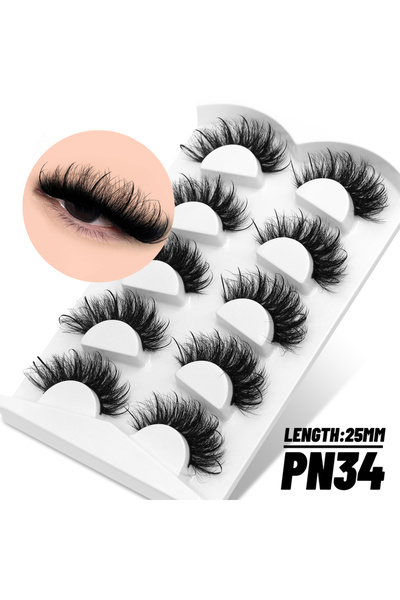 Choice3 ٥ أزواج - PN34 رموش لاسفيري الكثيفة والناعمة، رموش عين القطة 8D كثيفة...