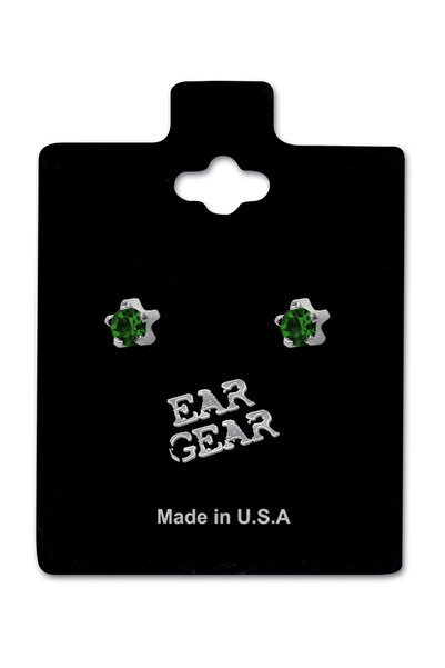 EAR GEAR أقراط صغيرة من الزمرد مصنوعة من الفولاذ الجراحي المقاوم للصدأ 316L، ...