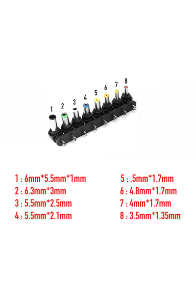 Choice3 Type D 8pcs Universal DC Power Adapter Connector Kit Female Plug 8-in...