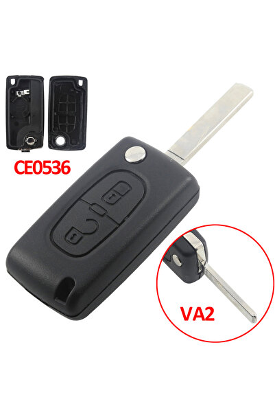 Choice8 غطاء مفتاح قلاب عن بعد لسيارة سيتروين 2B VA2 CE0536 Jingyuqin CE0536/...