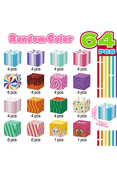 choice2 مكعبات مغناطيسية كبيرة الحجم - 64 قطعة، مكعبات بناء مغناطيسية على شكل...