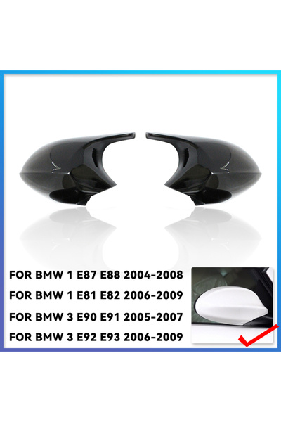choice2 أغطية مرايا الرؤية الخلفية السوداء ABS لسيارات BMW الفئة 1 3 E90 E91 ...