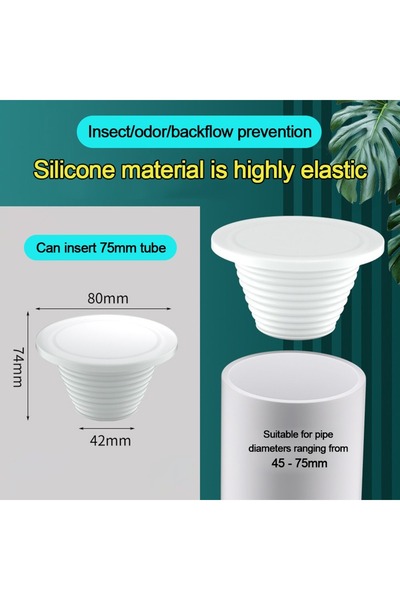 Choice6 W3 Durable Silicone Sewer Pipe Sealing Ring Water Pipe Plug Useful An...